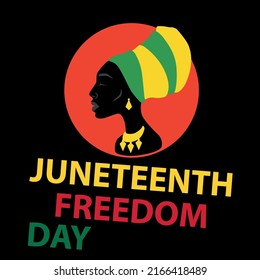 Silhouette African American Woman Headdress Juneteenth Stock Vector ...