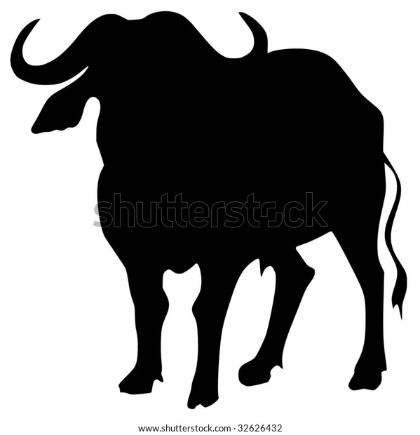 Silhouette African Buffalo Stock Vector (Royalty Free) 32626432 ...