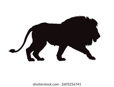 Silhouette of an African lion - vector illustration