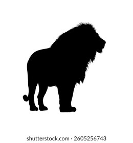 Silhouette of an African lion - vector illustration