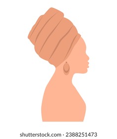 Silhouette of African woman on white background