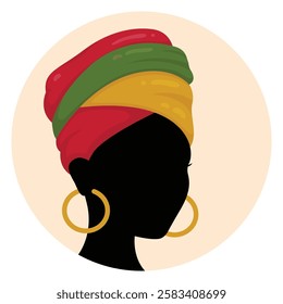 Silhouette of African-American woman.   Vector illustration.