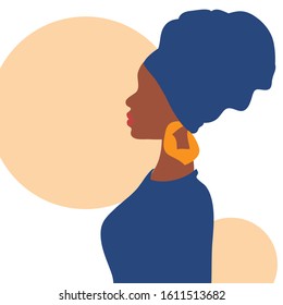 Silhouette of afro american girl on a white background. Beauty, fashion concept. Card for the eighth of March. Feminism concept