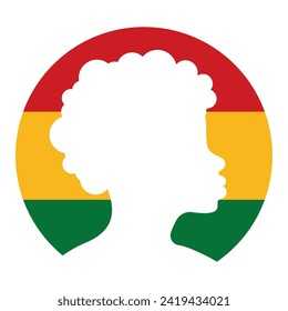 Silhouette of afro american man character avatar Vector illustration