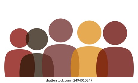 Silhouette of afro people, flat color illustration