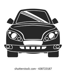 Silhouette of ahead automobile car. Transportation icon. vector 