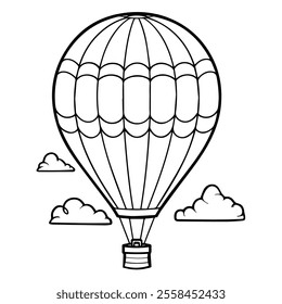 silhouette air balloon icon flat design