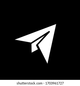 Silhouette aircraft for business design element on black background