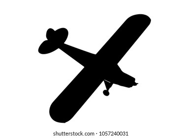 silhouette aircraft with propeller vector