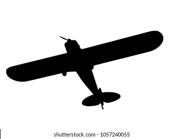 silhouette aircraft with propeller vector