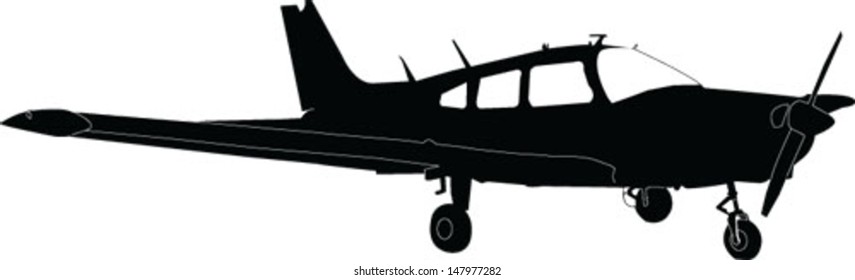 silhouette of the aircraft - vector