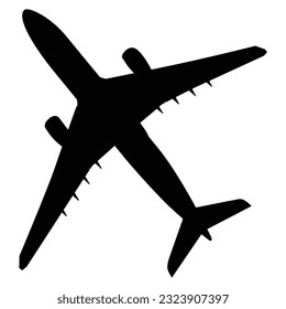 A silhouette of an airliner