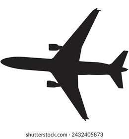 A silhouette of an airliner