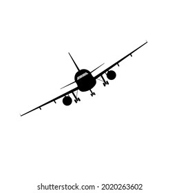 silhouette of airplane, air transportation. 