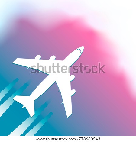 
the silhouette of an airplane in a blue-purple sky