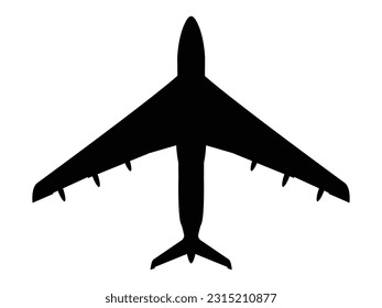 Eine Silhouette Flugzeug-Flachsymbol ist eine vereinfachte und minimalistische Darstellung eines Flugzeugs in einem flachen Design-Stil.