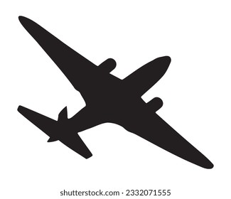 A silhouette airplane flat icon is a simplified and minimalistic representation of an airplane in a flat design style.