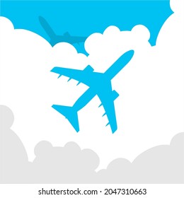 Silhouette-Flugzeuglage, Vektorsymbol