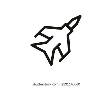 Silhouette airplane military icon vector