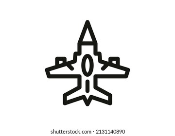 Silhouette airplane military icon vector