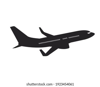 silhouette of airplane public transpotation vector design