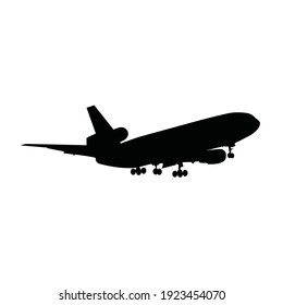 silhouette of airplane public transpotation vector design