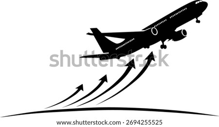 Silhouette of Airplane Taking Off