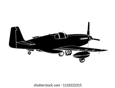 silhouette of airplane vector