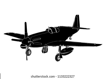 silhouette of airplane vector