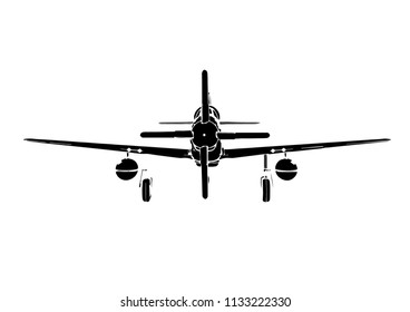 silhouette of airplane vector