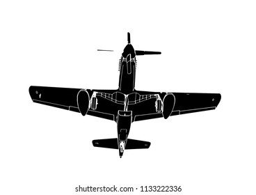 silhouette of airplane vector