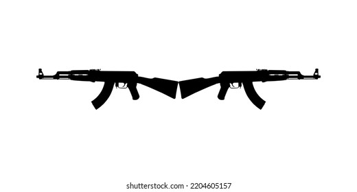 Silhouette Ak 47 Gun Pictogram Graphic Stock Vector (Royalty Free ...