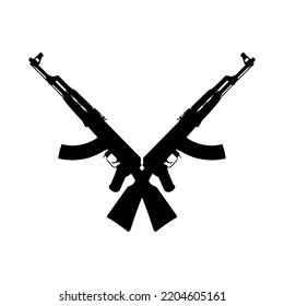 Silhouette Ak 47 Gun Pictogram Graphic Stock Vector (Royalty Free ...