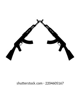 Silhouette Ak 47 Gun Pictogram Graphic Stock Vector (Royalty Free ...