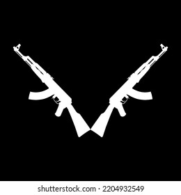 Silhouette Ak 47 Gun Pictogram Graphic Stock Vector (Royalty Free ...