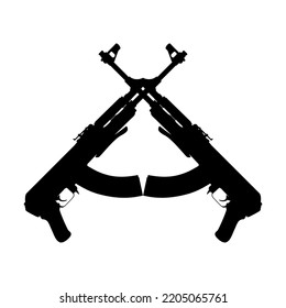 Silhouette Ak 47 Gun Pictogram Graphic Stock Vector (Royalty Free ...