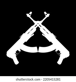 Silhouette Ak 47 Gun Pictogram Graphic Stock Vector (Royalty Free ...