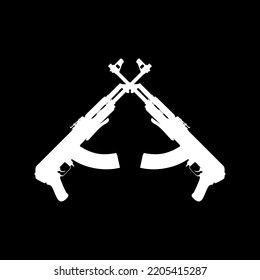 Silhouette Ak 47 Gun Pictogram Graphic Stock Vector (Royalty Free ...