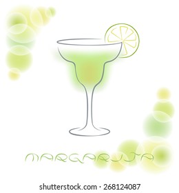 Silhouette of alcohol cocktail. Margarita. Vector eps10