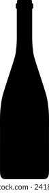 Silhouette of Alcohol Glass Bottle Icon. Vector Illustration.