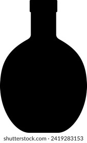 Silhouette of Alcohol Glass Bottle Icon. Vector Illustration.