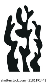 The silhouette of an algae or coral