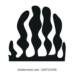 The silhouette of an algae or coral , an excellent design on a marine theme