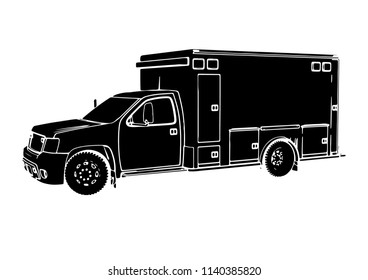 silhouette of ambulance car vector