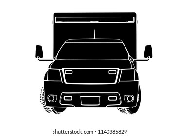 silhouette of ambulance car vector