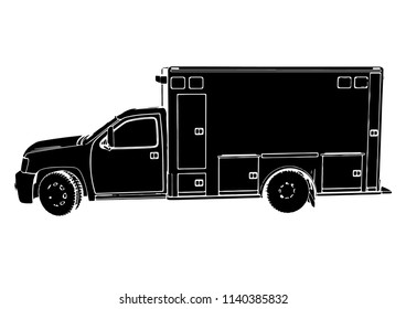 silhouette of ambulance car vector