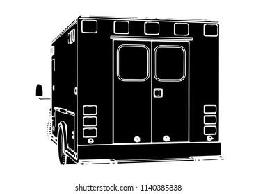 silhouette of ambulance car vector