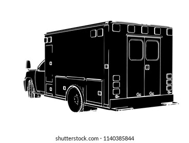 silhouette of ambulance car vector