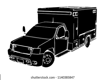 silhouette of ambulance car vector