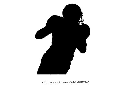 silhouette of American football player holding a ball